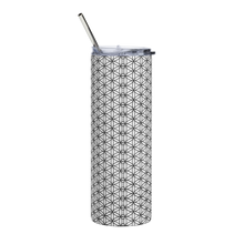 Load image into Gallery viewer, TRILLYYON - White &amp; Black - Flower Of Life Stainless Steel Tumbler