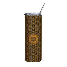 Load image into Gallery viewer, TRILLYYON - Black &amp; Gold  - Flower Of Life Stainless Steel Tumbler