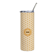 Load image into Gallery viewer, TRILLYYON - White &amp; Gold - Flower Of Life Stainless Steel Tumbler