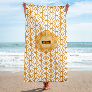 TRILLYYON - White & Gold - Flower Of Life Towel