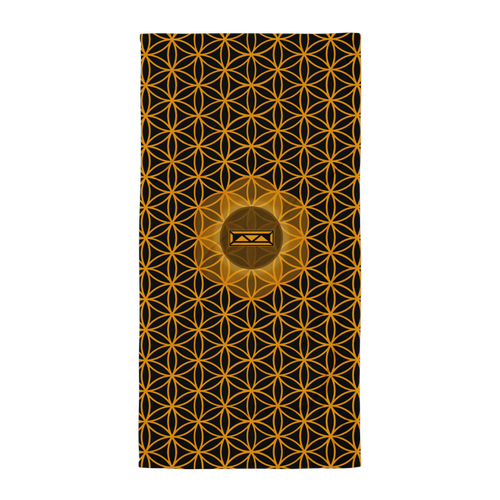 TRILLYYON - Black & Gold - Flower Of Life Towel