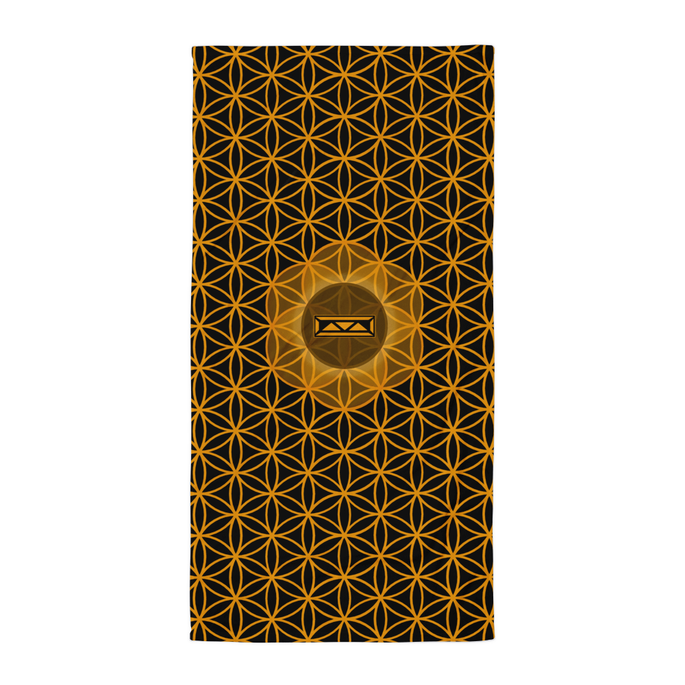 TRILLYYON - Black & Gold - Flower Of Life Towel