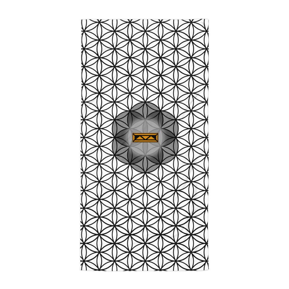 TRILLYYON - White & Black - Flower Of Life Towel