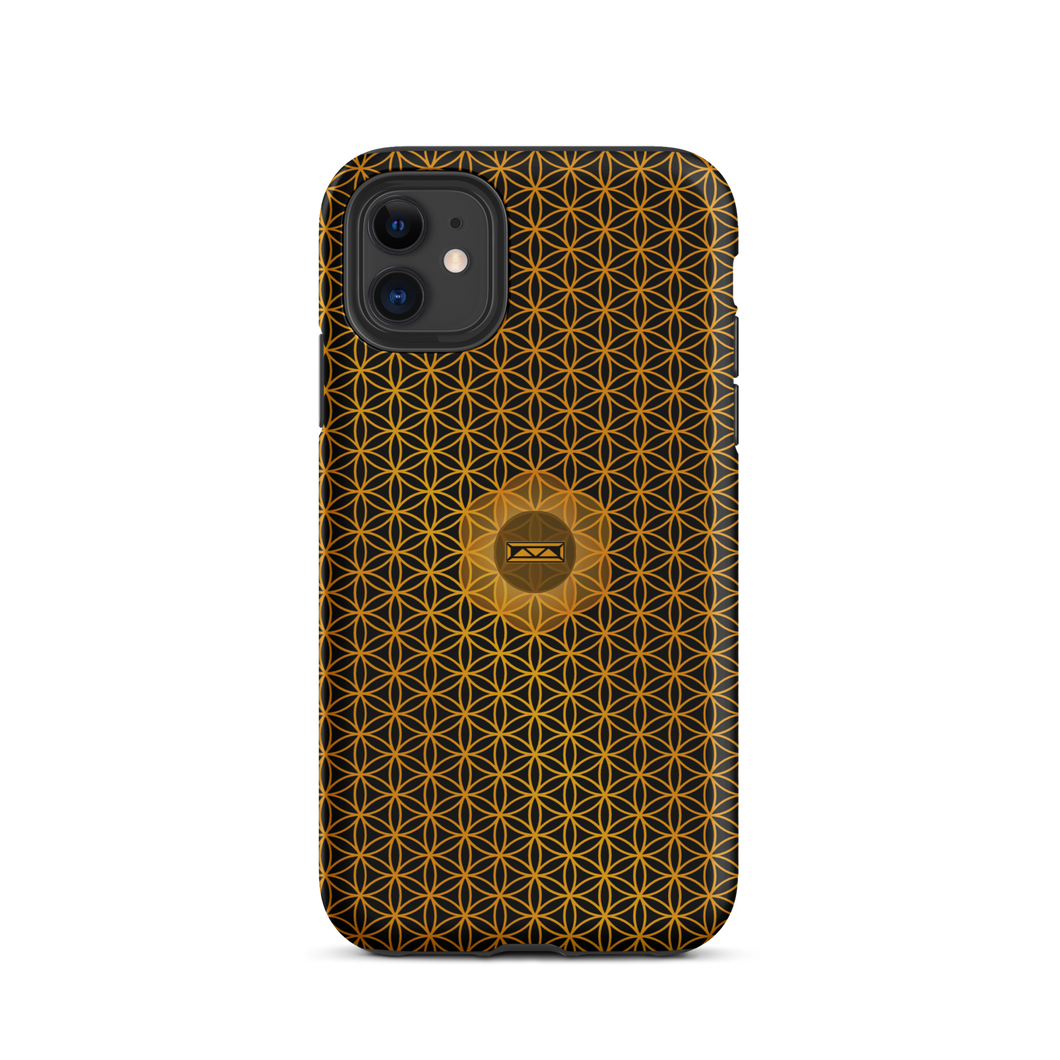 TRILLYYON - Black & Gold - Flower Of Life Tough iPhone Case