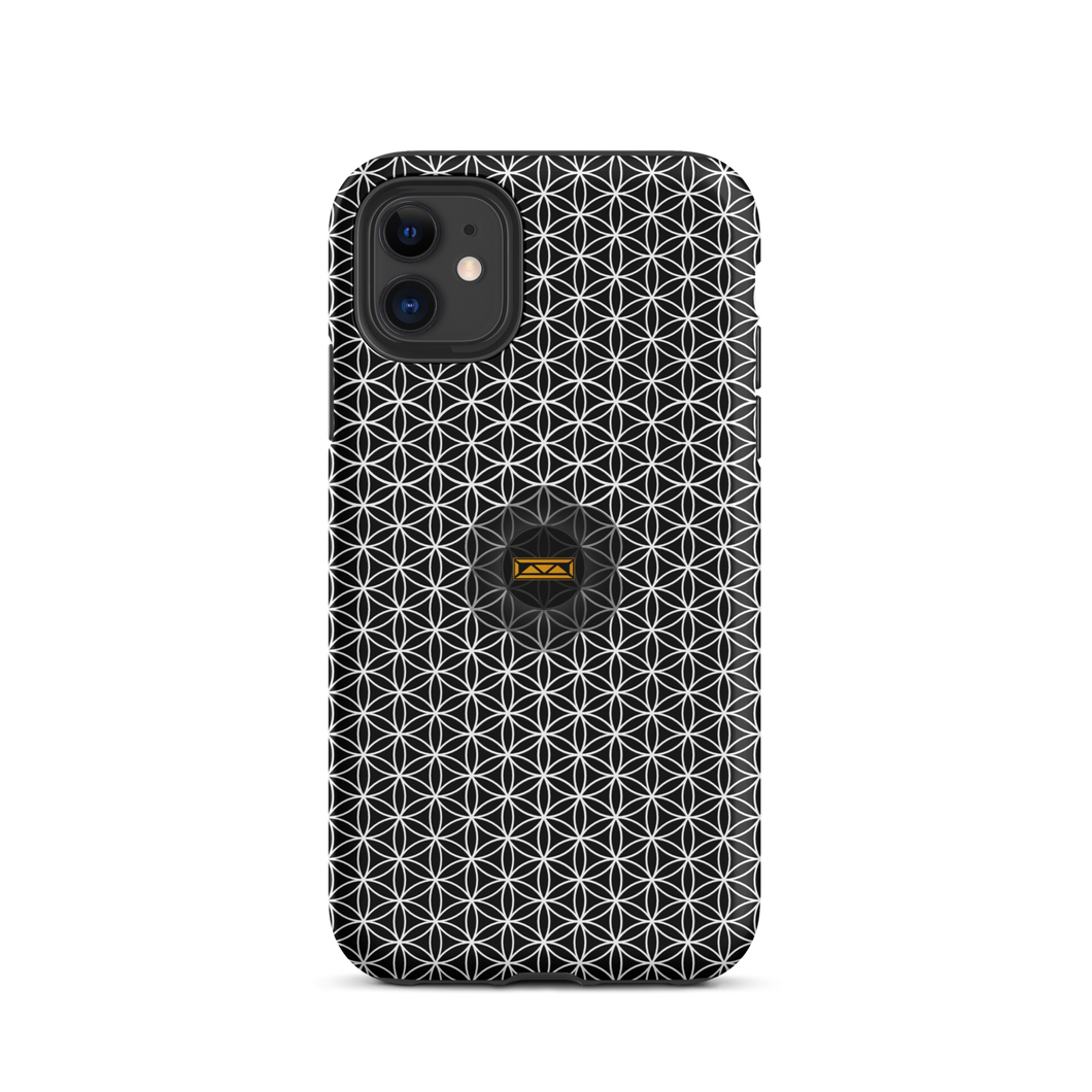 TRILLYYON - Black & White - Flower Of Life Tough iPhone Case