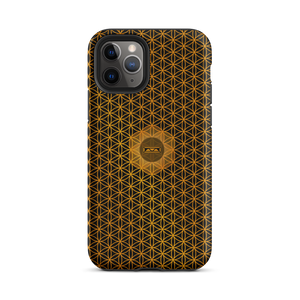 TRILLYYON - Black & Gold - Flower Of Life Tough iPhone Case