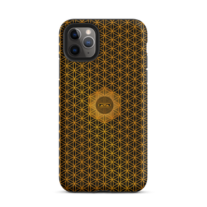 TRILLYYON - Black & Gold - Flower Of Life Tough iPhone Case