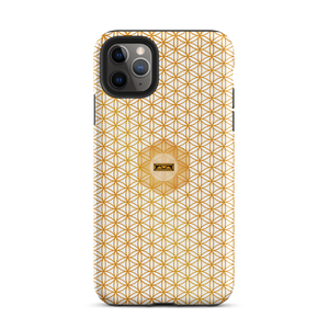 TRILLYYON - White & Gold - Flower Of Life Tough iPhone Case
