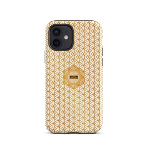 TRILLYYON - White & Gold - Flower Of Life Tough iPhone Case