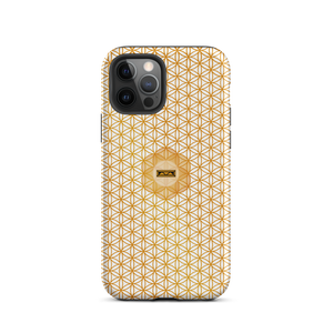 TRILLYYON - White & Gold - Flower Of Life Tough iPhone Case