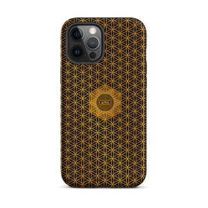 TRILLYYON - Black & Gold - Flower Of Life Tough iPhone Case