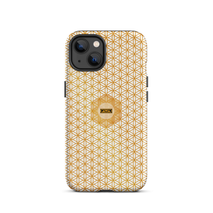 TRILLYYON - White & Gold - Flower Of Life Tough iPhone Case