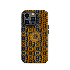 TRILLYYON - Black & Gold - Flower Of Life Tough iPhone Case