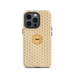 TRILLYYON - White & Gold - Flower Of Life Tough iPhone Case