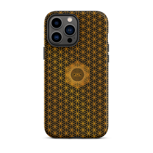 TRILLYYON - Black & Gold - Flower Of Life Tough iPhone Case