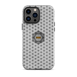 TRILLYYON - White & Black - Flower Of Life Tough iPhone Case