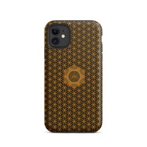 TRILLYYON - Black & Gold - Flower Of Life Tough iPhone Case