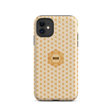 Load image into Gallery viewer, TRILLYYON - White &amp; Gold - Flower Of Life Tough iPhone Case
