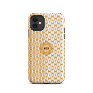 TRILLYYON - White & Gold - Flower Of Life Tough iPhone Case