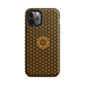 TRILLYYON - Black & Gold - Flower Of Life Tough iPhone Case