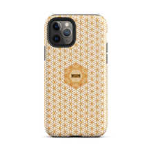 Load image into Gallery viewer, TRILLYYON - White &amp; Gold - Flower Of Life Tough iPhone Case