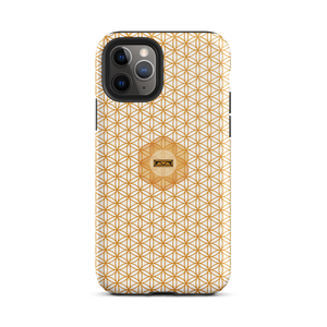 TRILLYYON - White & Gold - Flower Of Life Tough iPhone Case
