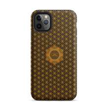 Load image into Gallery viewer, TRILLYYON - Black &amp; Gold - Flower Of Life Tough iPhone Case