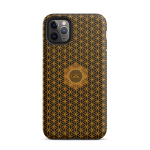 TRILLYYON - Black & Gold - Flower Of Life Tough iPhone Case