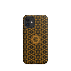 TRILLYYON - Black & Gold - Flower Of Life Tough iPhone Case