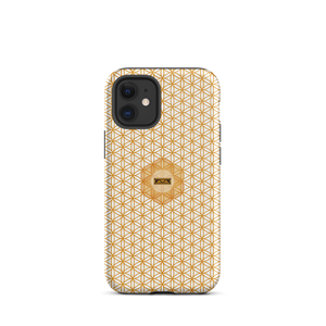 TRILLYYON - White & Gold - Flower Of Life Tough iPhone Case