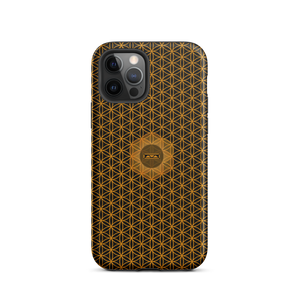 TRILLYYON - Black & Gold - Flower Of Life Tough iPhone Case