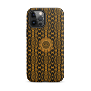 TRILLYYON - Black & Gold - Flower Of Life Tough iPhone Case