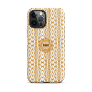 TRILLYYON - White & Gold - Flower Of Life Tough iPhone Case