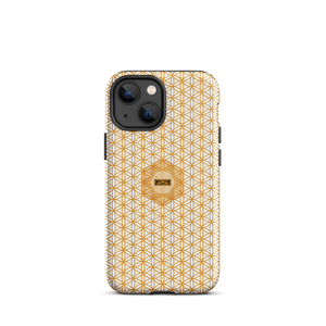 TRILLYYON - White & Gold - Flower Of Life Tough iPhone Case