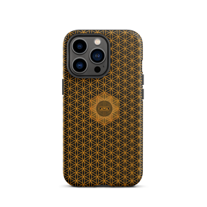 TRILLYYON - Black & Gold - Flower Of Life Tough iPhone Case