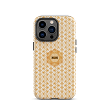 Load image into Gallery viewer, TRILLYYON - White &amp; Gold - Flower Of Life Tough iPhone Case