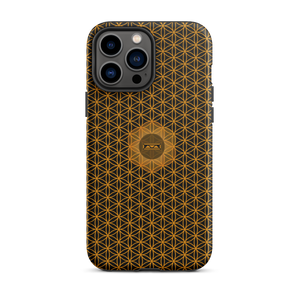 TRILLYYON - Black & Gold - Flower Of Life Tough iPhone Case