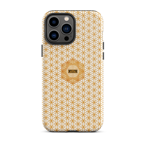 TRILLYYON - White & Gold - Flower Of Life Tough iPhone Case